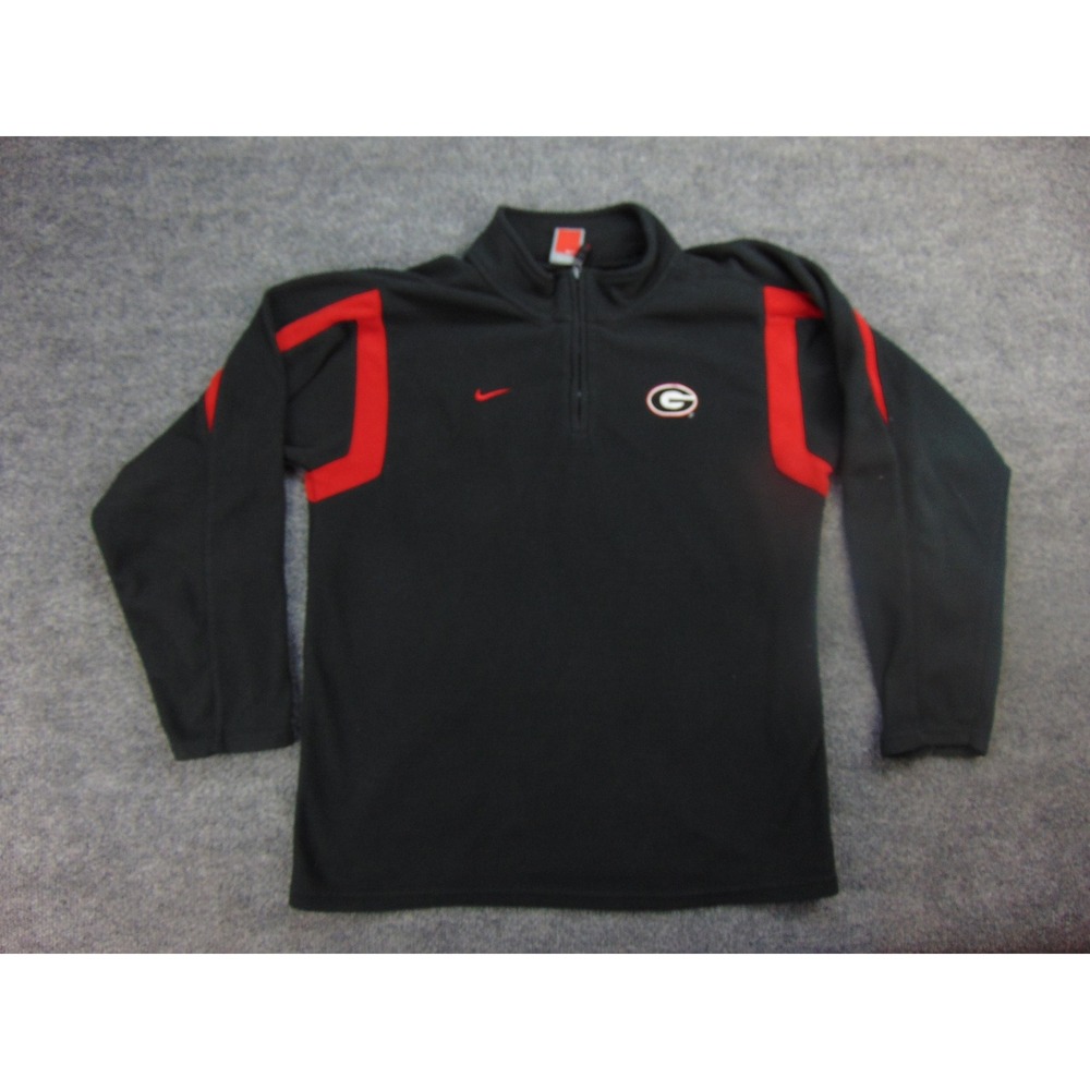 Georgia Bulldogs Quarter Zip Pullover Mens Large Nike Black Fleece UGA Bulldogs - Picture 2 of 9